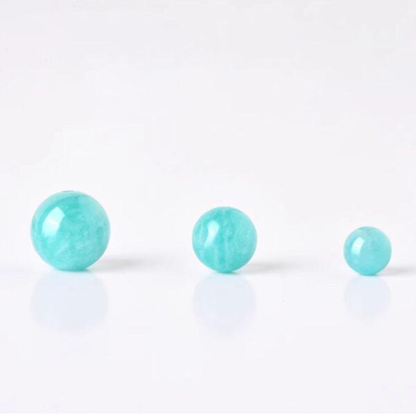 amazonite bead, blue bead, round bead, through hole bead, natural bead, genuine bead - Image 6
