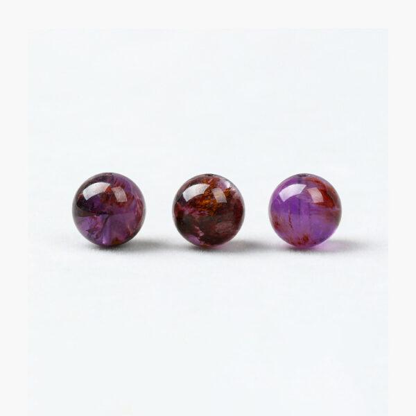 amethyst phantom quartz bead, purple bead, round bead, through hole bead, natural bead, genuine bead - Image 6