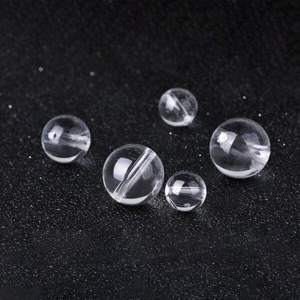 clear quartz bead, round bead, through hole bead, best quality bead, natural bead, genuine bead - Image 6