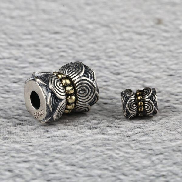 lotus flower bead, flower bead, spacer bead, s925 sterling silver, silver bead, oxidized silver bead - Image 5