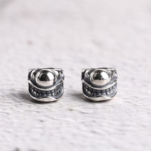 laughing clown bead, spacer bead, s925 sterling silver, silver bead, oxidized silver bead - Image 6