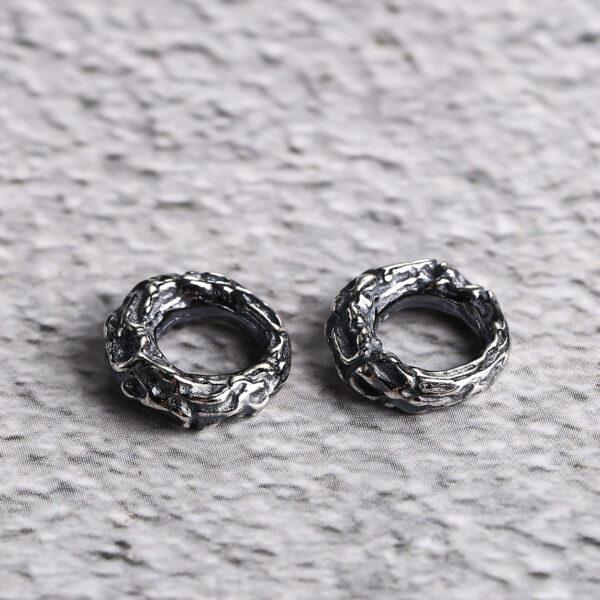bumpy surface bead, ring bead, spacer bead, s925 sterling silver, silver bead, oxidized silver bead - Image 6