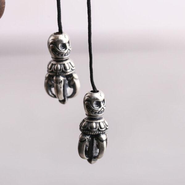skull head charm, bracelet buckle, necklace buckle, s925 sterling silver, silver bead, silver charm, oxidized silver bead - Image 6