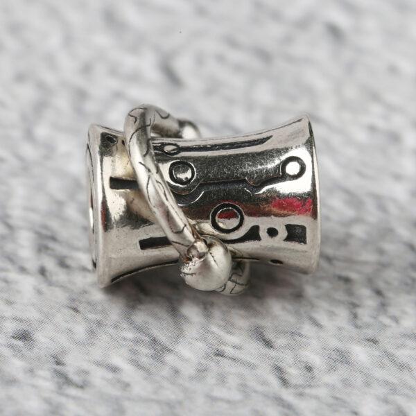 drum bead, ring bead, spacer bead, s925 sterling silver, silver bead, oxidized silver bead - Image 6