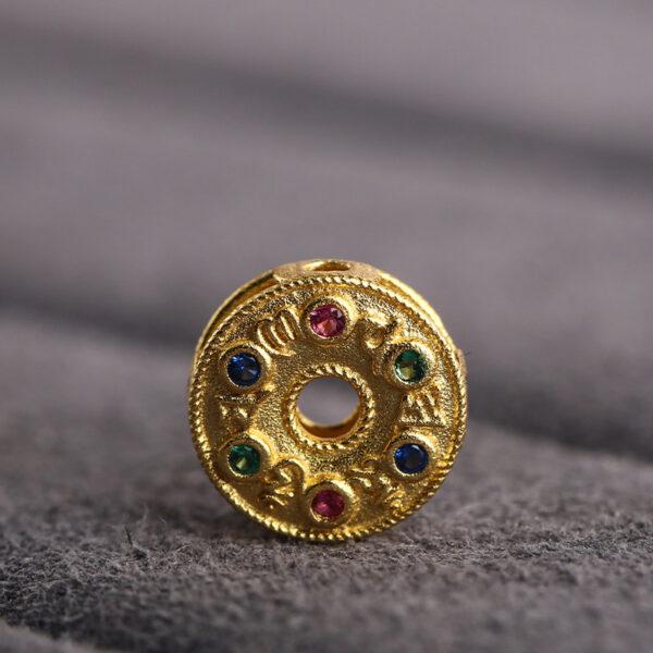 donut bead, rondelle bead, spacer bead, s925 sterling silver, sterling silver bead, golden bead, gild bead - Image 6