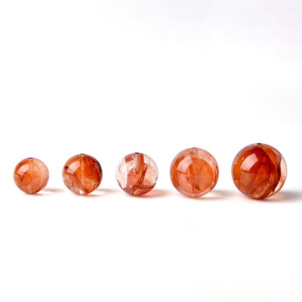 red hematite quartz bead, red bead, clear bead, round bead, through hole bead, natural bead, genuine bead - Image 6