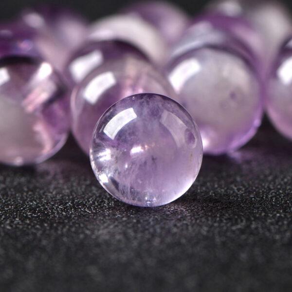 purple rutilated quartz bead, purple bead, clear bead, round bead, through hole bead, natural bead, genuine bead - Image 6