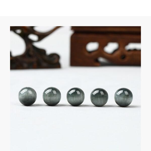 falcon eye bead, gray bead, round bead, through hole bead, natural bead, genuine bead - Image 6