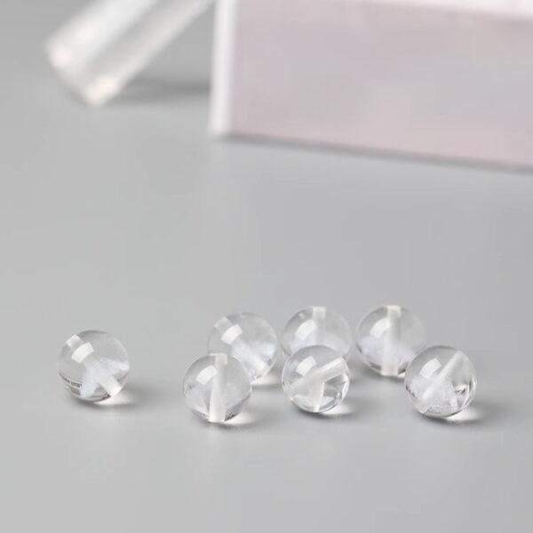 white phantom quartz bead, white bead, clear bead, round bead, through hole bead, natural bead, genuine bead - Image 6