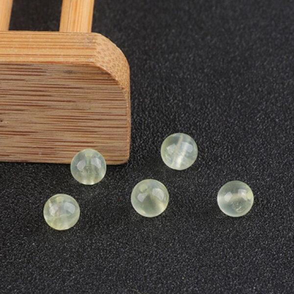 prehnite bead, green bead, yellow bead, round bead, through hole bead - Image 8