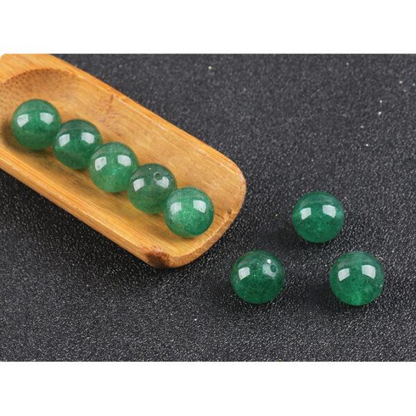aventurine bead, green bead, round bead, through hole bead - Image 8