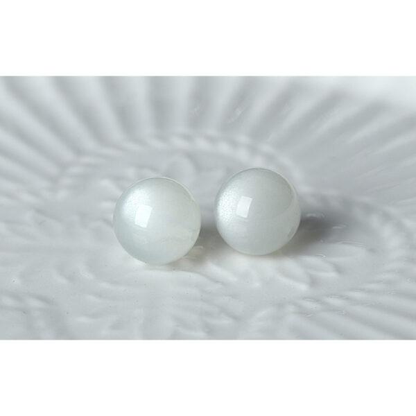 white moonstone bead, moonstone bead, round bead, through hole bead - Image 7