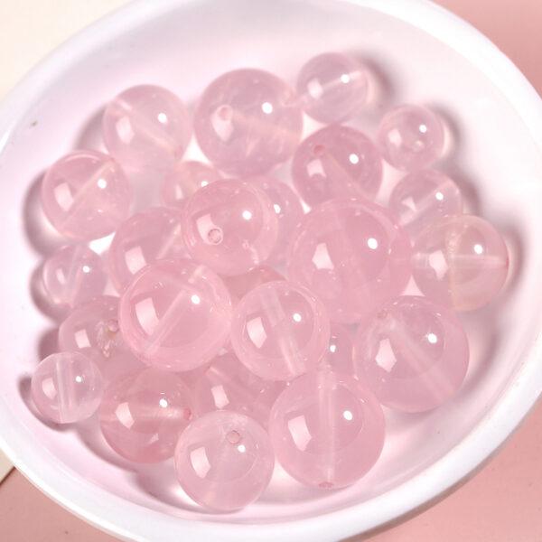 rose quartz bead, icy pink bead, round bead, through hole bead, natural bead, genuine bead - Image 7