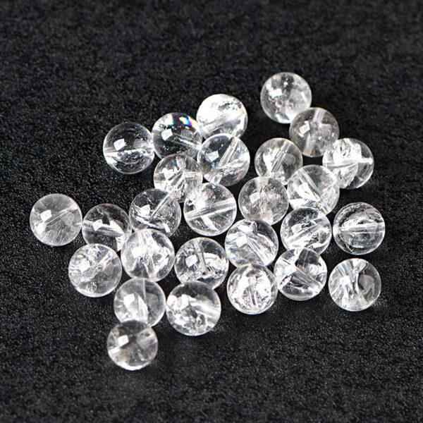 clear quartz bead, inner icy crack bead, round bead, through hole bead, natural bead, genuine bead - Image 7