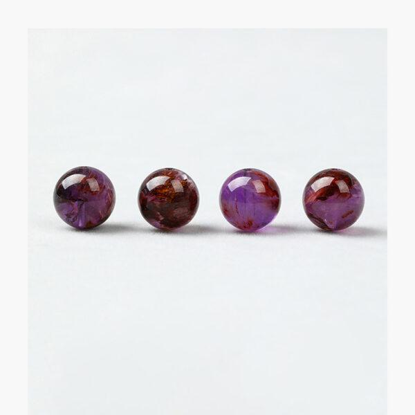amethyst phantom quartz bead, purple bead, round bead, through hole bead, natural bead, genuine bead - Image 7