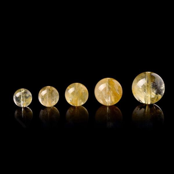 yellow hematite quartz bead, yellow bead, clear bead, round bead, through hole bead, natural bead, genuine bead - Image 7