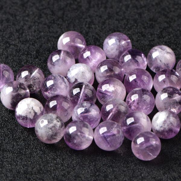 purple rutilated quartz bead, purple bead, clear bead, round bead, through hole bead, natural bead, genuine bead - Image 7
