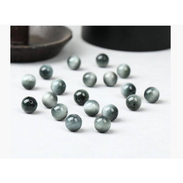 falcon eye bead, gray bead, round bead, through hole bead, natural bead, genuine bead - Image 7
