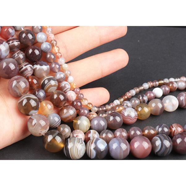 strip pattern agate bead, round bead, through hole bead - Image 7
