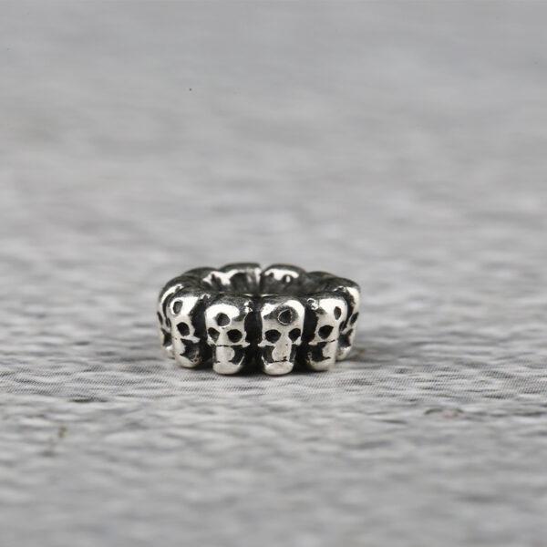 skulls bead, rondelle bead, spacer bead, s925 sterling silver, silver bead, oxidized silver bead - Image 7