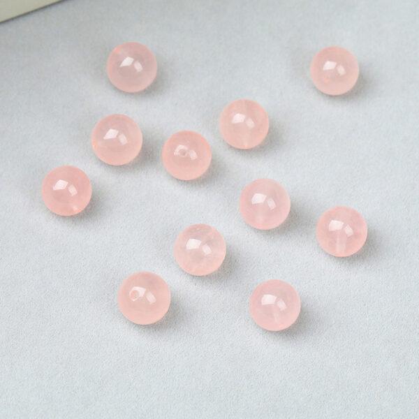 rose quartz bead, pink bead, round bead, through hole bead, natural bead, genuine bead - Image 7