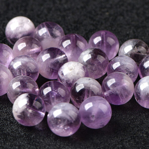 purple rutilated quartz bead, purple bead, clear bead, round bead, through hole bead, natural bead, genuine bead - Image 8