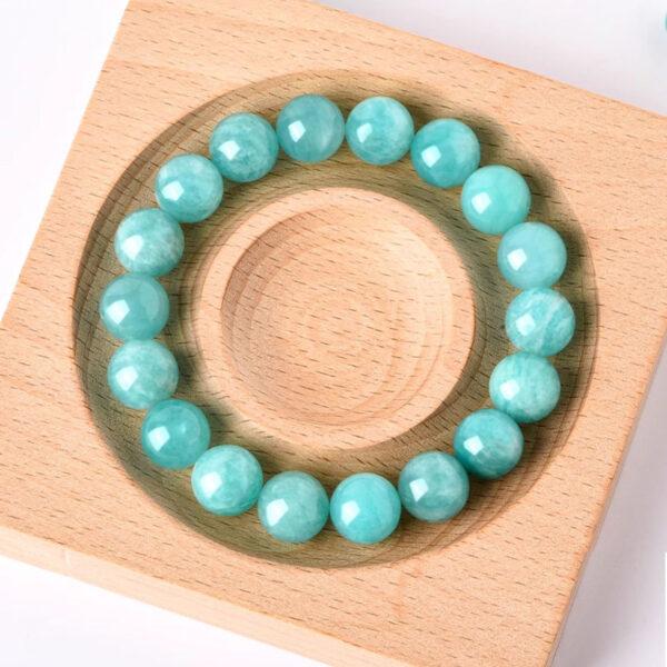 amazonite bead, blue bead, round bead, through hole bead, natural bead, genuine bead - Image 8