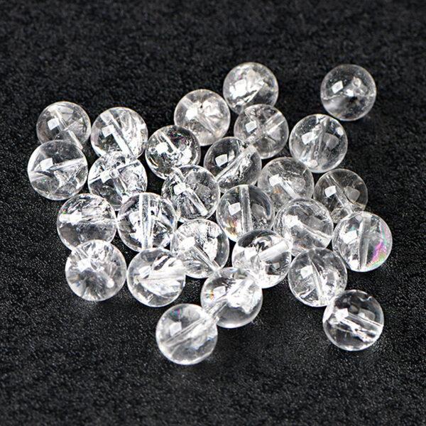 clear quartz bead, inner icy crack bead, round bead, through hole bead, natural bead, genuine bead - Image 8
