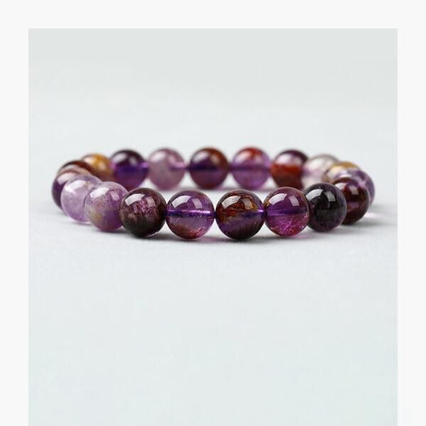 amethyst phantom quartz bead, purple bead, round bead, through hole bead, natural bead, genuine bead - Image 8