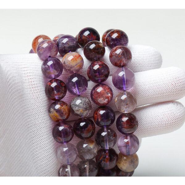 amethyst phantom quartz bead, purple bead, round bead, through hole bead, natural bead, genuine bead - Image 9