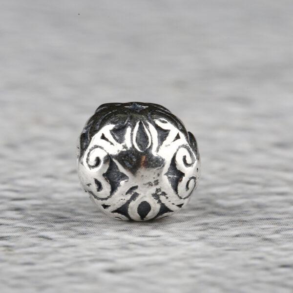 round bead, flower pattern bead, spacer bead, s925 sterling silver, silver bead, oxidized silver bead - Image 8