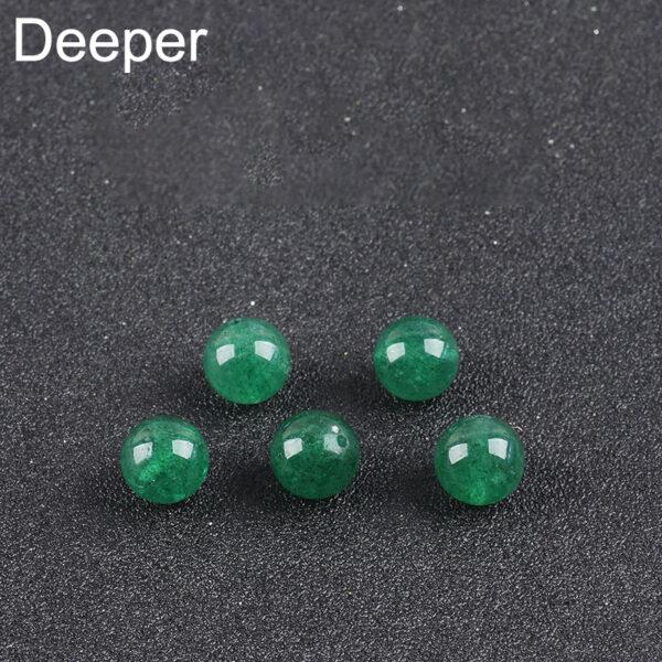 aventurine bead, green bead, round bead, through hole bead - Image 3