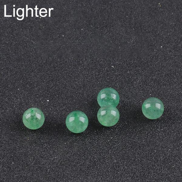 aventurine bead, green bead, round bead, through hole bead - Image 2