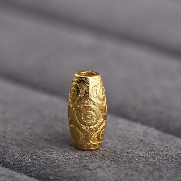 dzi bead, oval bead, spacer bead, s925 sterling silver, sterling silver bead, golden bead, gild bead - Image 7