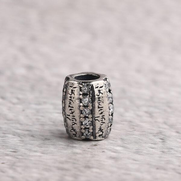 oval bead, retro bead, spacer bead, s925 sterling silver, silver bead, oxidized silver bead - Image 7