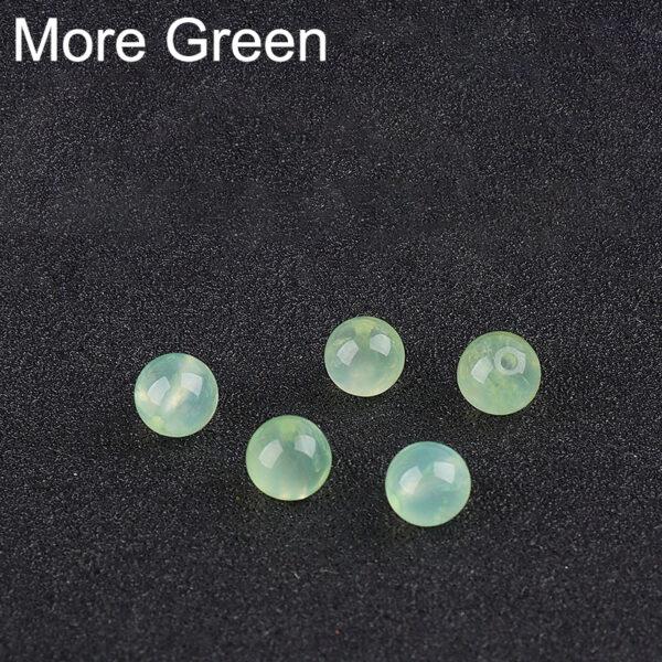 prehnite bead, green bead, yellow bead, round bead, through hole bead - Image 9
