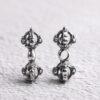 Vajra charm, Buddhist instruments charm, necklace charm, s925 sterling silver, silver bead, silver charm, oxidized silver bead