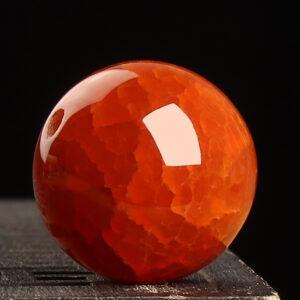 red agate bead, inner crack bead, round bead, through hole bead, natural bead, genuine bead