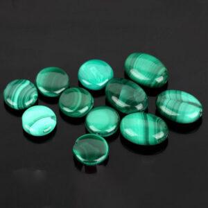 malachite bead, green bead, stripe bead, oblate bead, pebble shape bead, natural bead, genuine bead