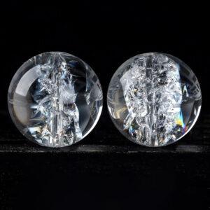 inner crack clear quartz bead, round bead, natural bead, genuine bead