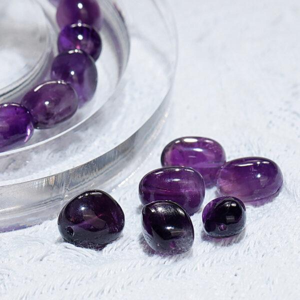amethyst rutilated quartz bead, pebble shape bead, natural bead, genuine bead - Image 2