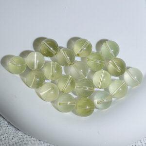 lemon citrine bead, light yellow bead, clear bead, round bead, through hole bead, natural bead, genuine bead