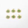 ruyi flower charm, nephrite charm, green charm, sterling silver charm, gild bead, golden charm, 2pcs / 5 pcs
