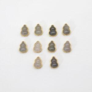 gourd bead, bezel bead, nephrite bead, purple gray bead, sterling silver bead, gild bead, golden bead, 2pcs / 5 pcs