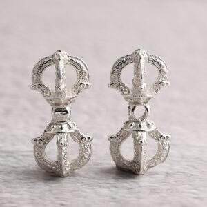 Vajra bead, spacer bead, s925 sterling silver, silver bead, bright silver bead