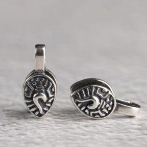 peach shape bead, silver clip, spacer bead, s925 sterling silver, silver bead, oxidized silver bead