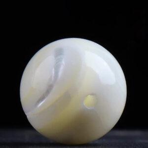 deep sea shell bead, white bead, yellow bead, round bead, through hole bead, natural bead, genuine bead