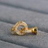 Gemstone Setting, round bead, s925 sterling silver, golden findings, gild bead