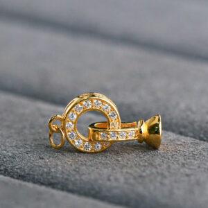 Gemstone Setting, round bead, s925 sterling silver, golden findings, gild bead