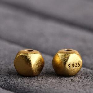 facet bead, spacer bead, s925 sterling silver, sterling silver bead, golden bead, gild bead